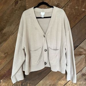 Women's Cream Cardigan Sweater